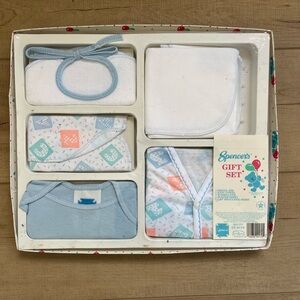 90s Spencer's Gift Set Infant Baby USA Bib, JumpSuit New born